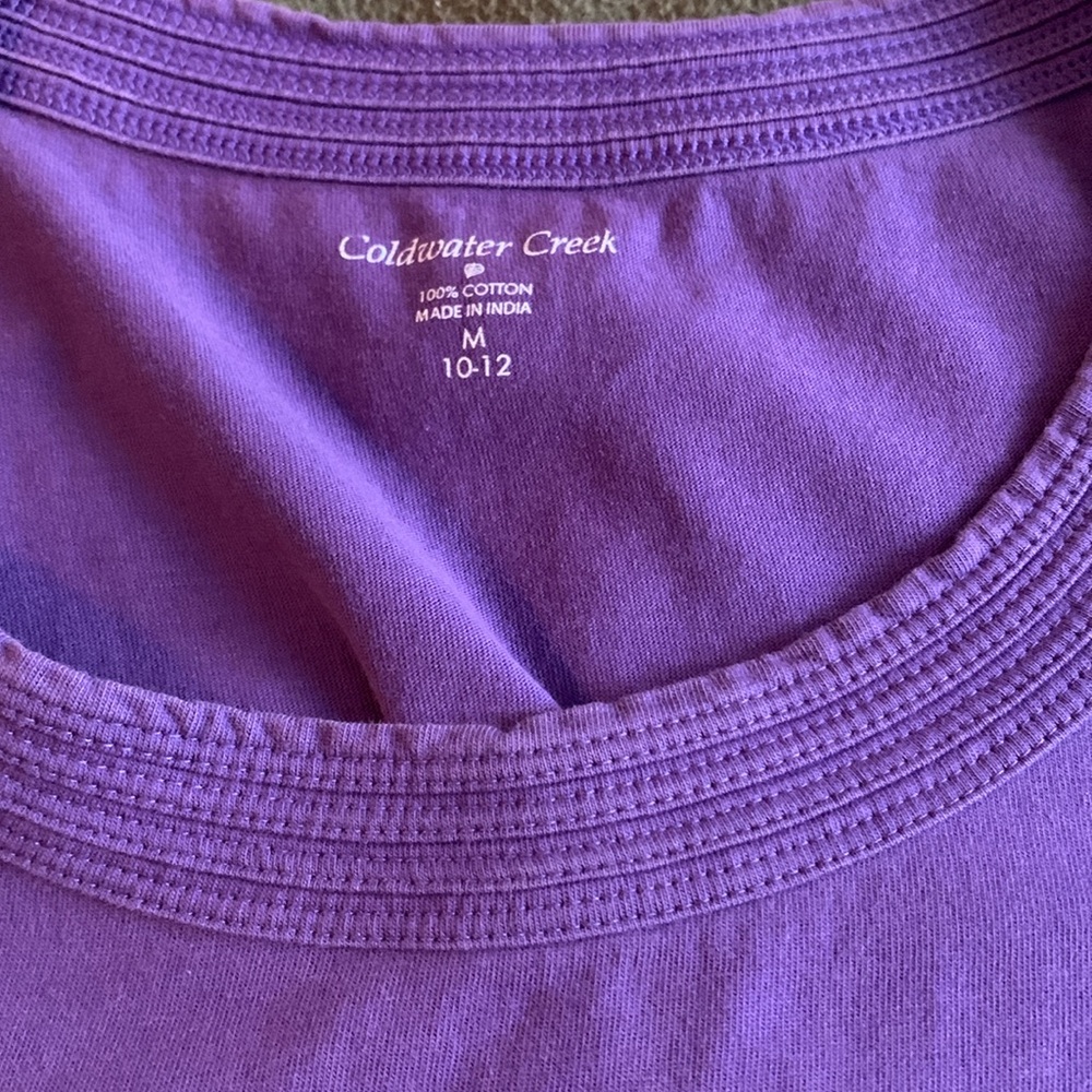 Coldwater Creek purple short sleeve shirt. Size medium (10-12) - Picture 5 of 6